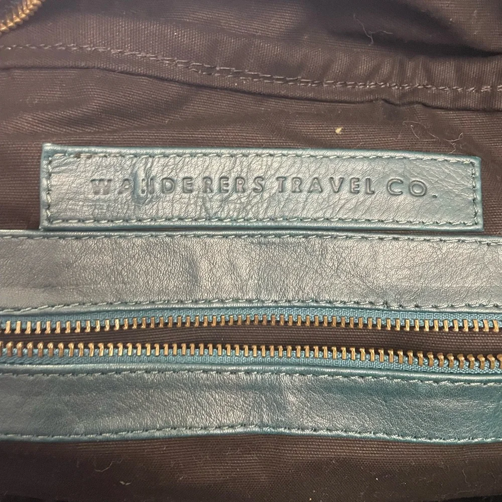 The wanderers Women's Leather Travel Bag - Deep Blue - Picture 5 of 5